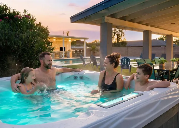 Backyard Oasis Heated Pool Game Gazebo